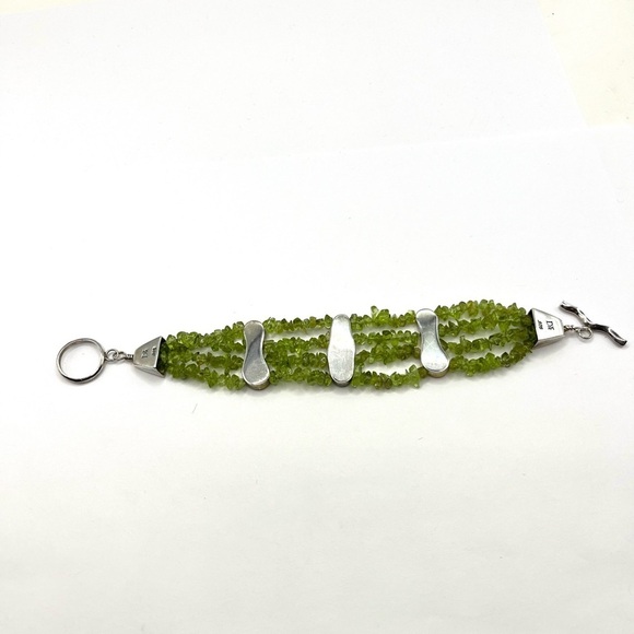 DTR JAY KING 925 Silver Vintage Peridot Multi-Strand Chain Bracelet size 7.5 - Picture 8 of 11